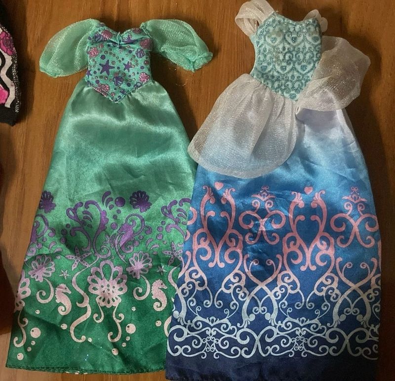 Disney princess doll gowns