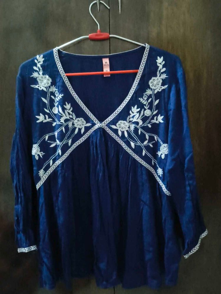 Beautiful Blue Embroidered Kurta