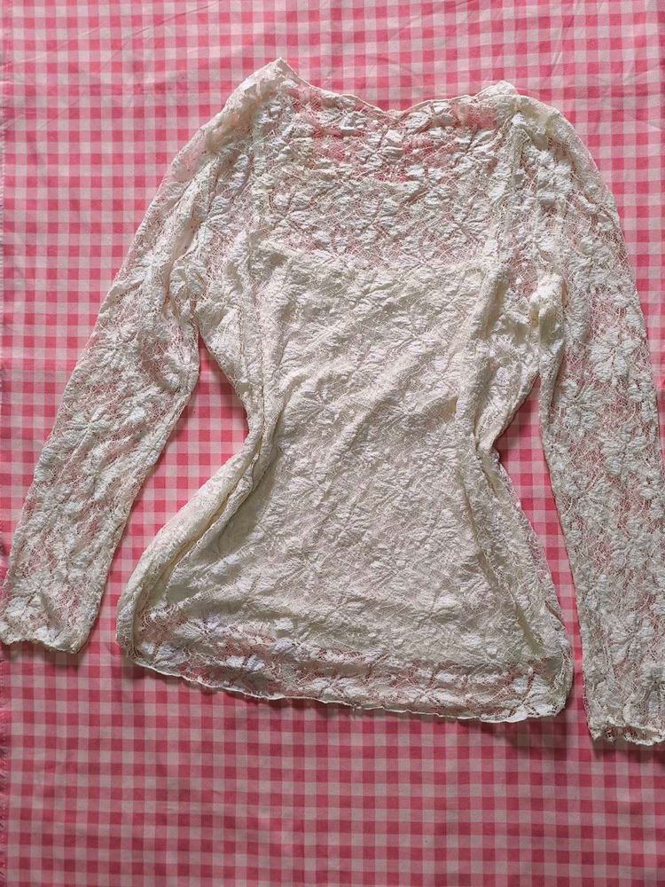 white lace top