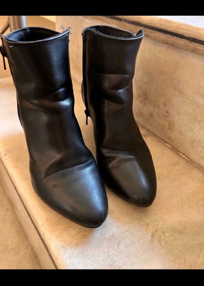 Classic Black Heeled Boots