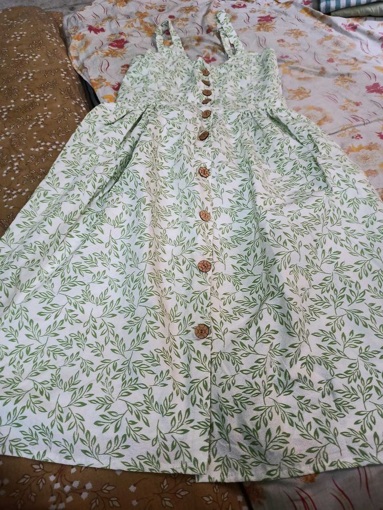Leaf Print Sundress
