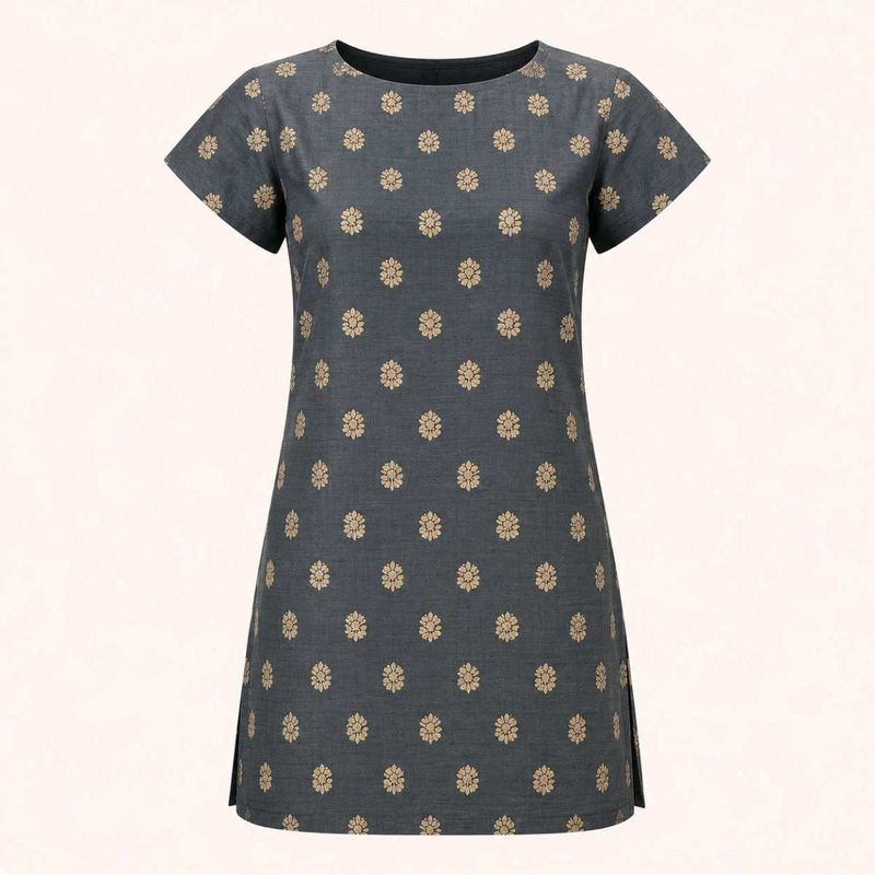 Elegant Gold Print Kurta