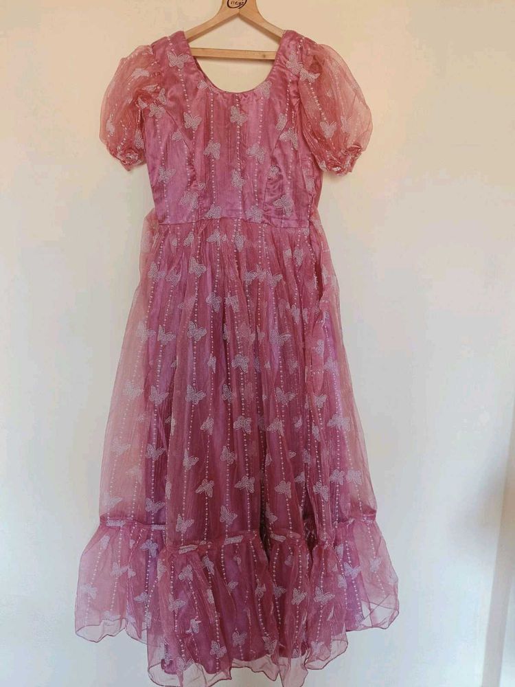 pink full frock