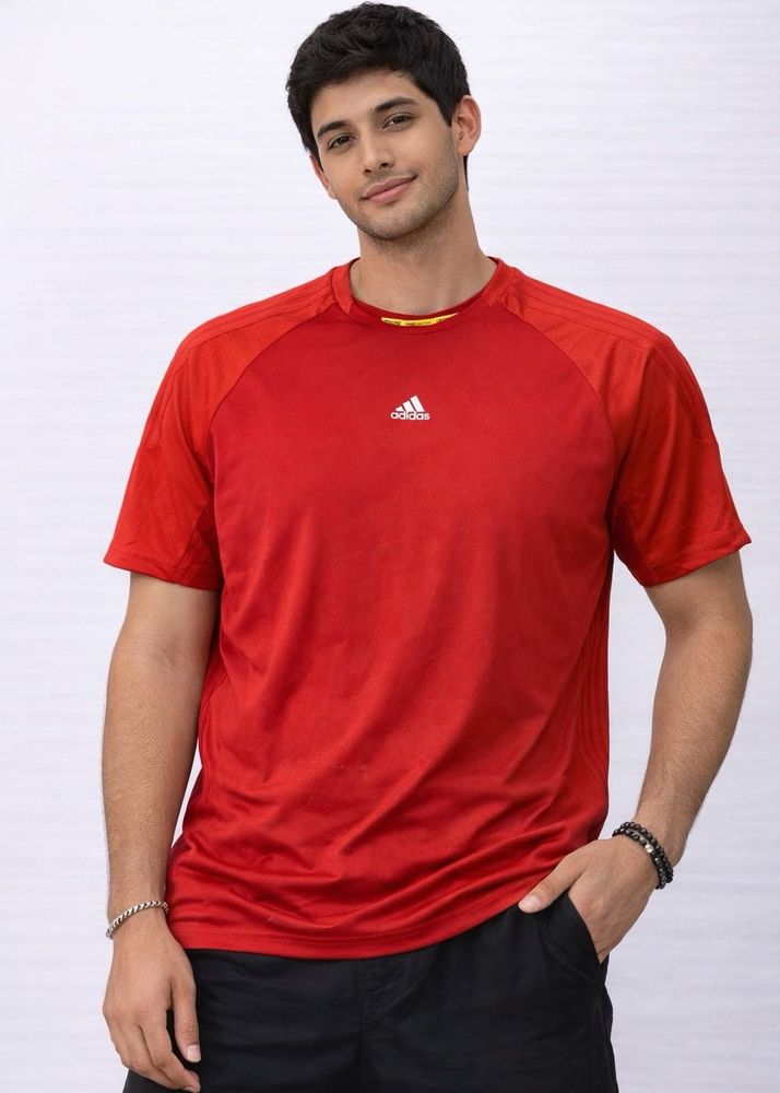 Adidas ClimaCool Red Sports T-Shirt Men Size M Ori