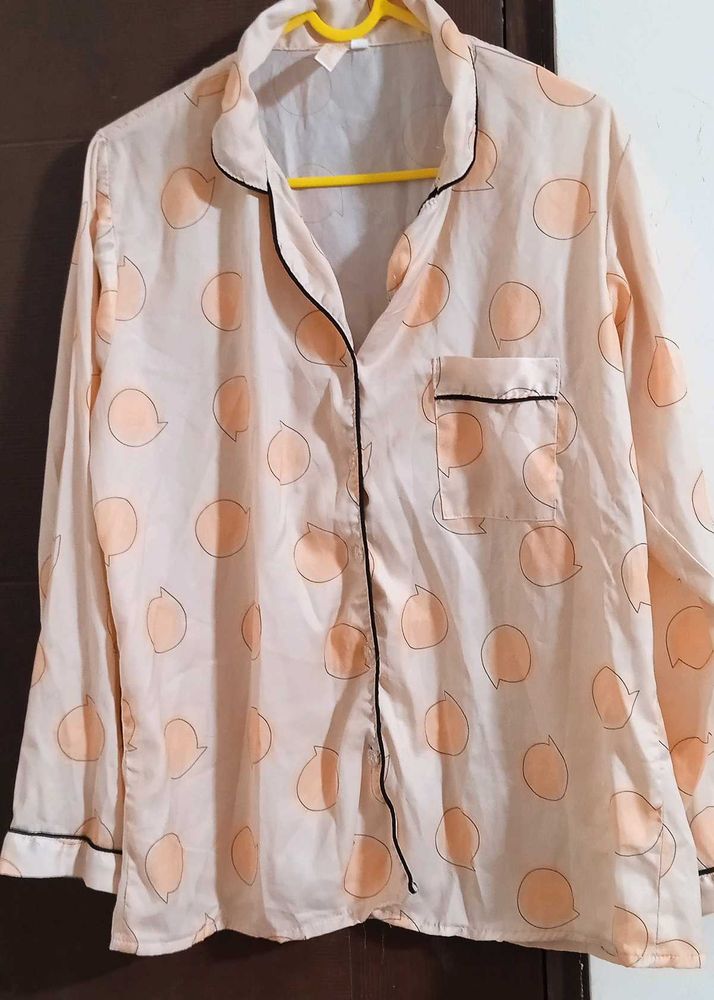 Peach Pattern Night Suit
