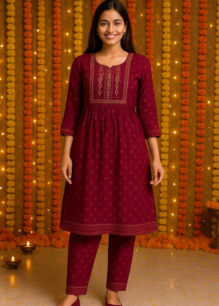 "💃 Elegant Maroon Kurta Set | Ethnic Wear ✨"