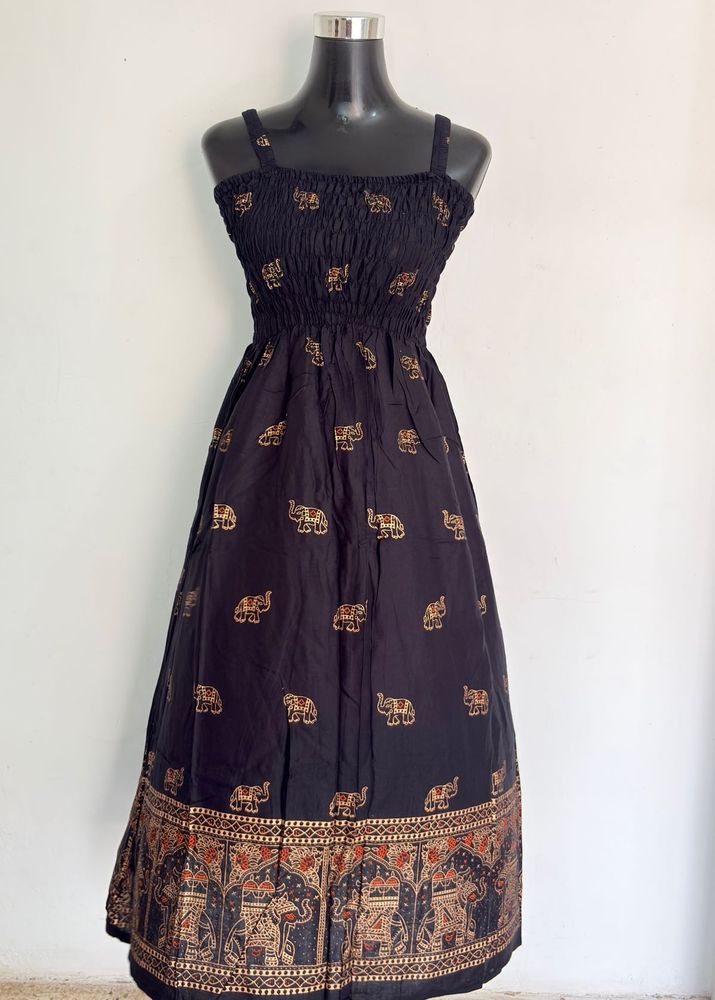 Bohemian Elephant Print Maxi Dress