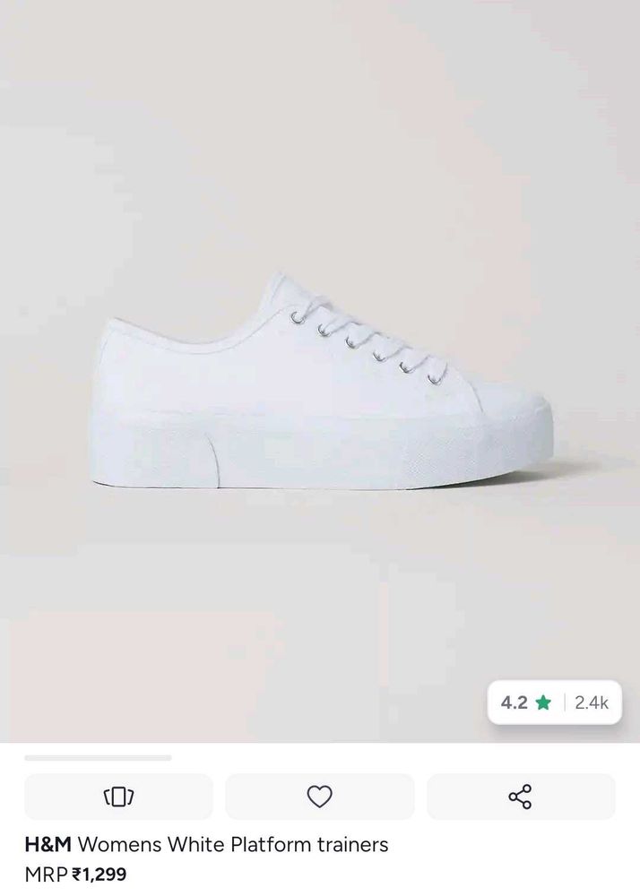 H&amp;M Womens White Platform Trainers