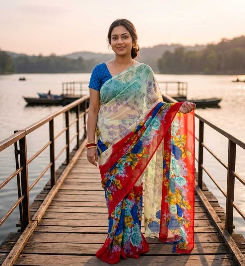 Chiffon Floral Saree