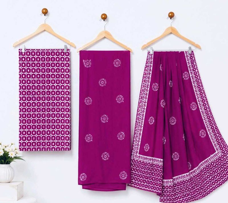 Purple Pure Cotton Suit