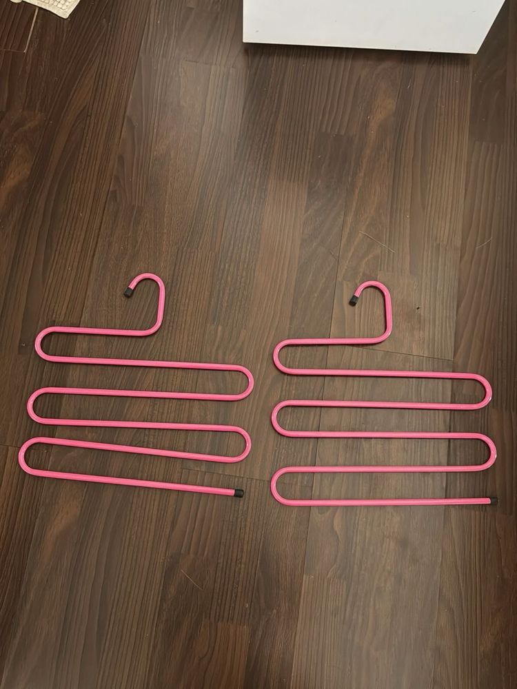 2x Pink 5-Tier S-Shaped Hangers