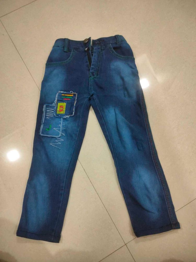 Boy's Denim Jeans with Patch Detail