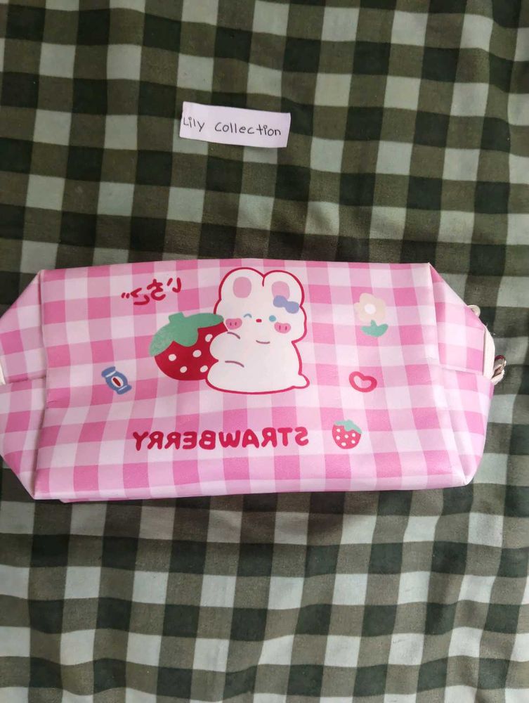 SALE ❗Kawaii Pink Strawberry spacious Bunny Pouch