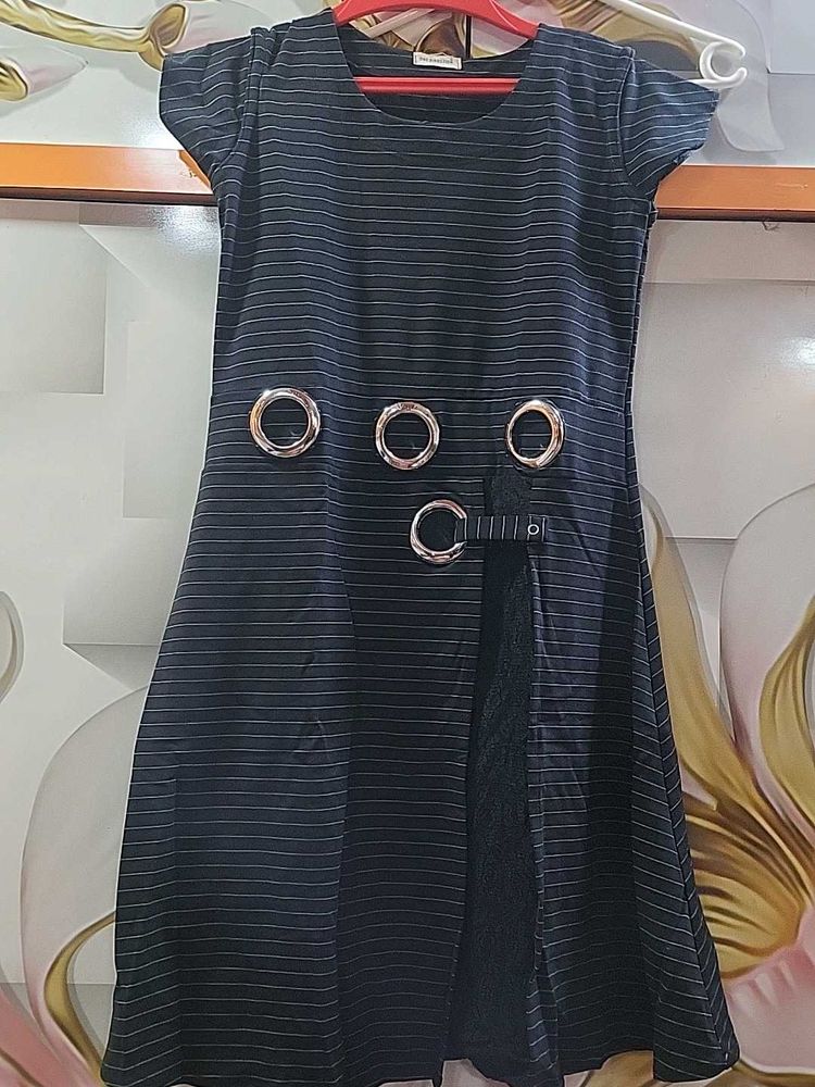 Striped Black Dress
