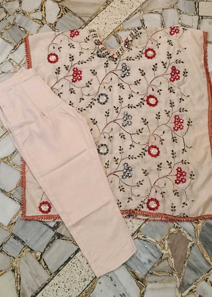 Full Embroidered Kaftan kurta with Pants