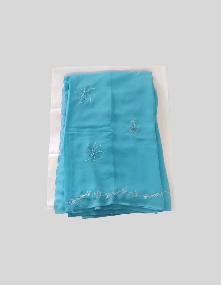 Blue Embroidered Saree