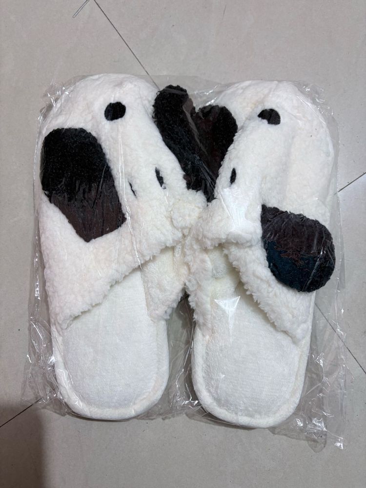 Cute Cow Print Plush Slippers