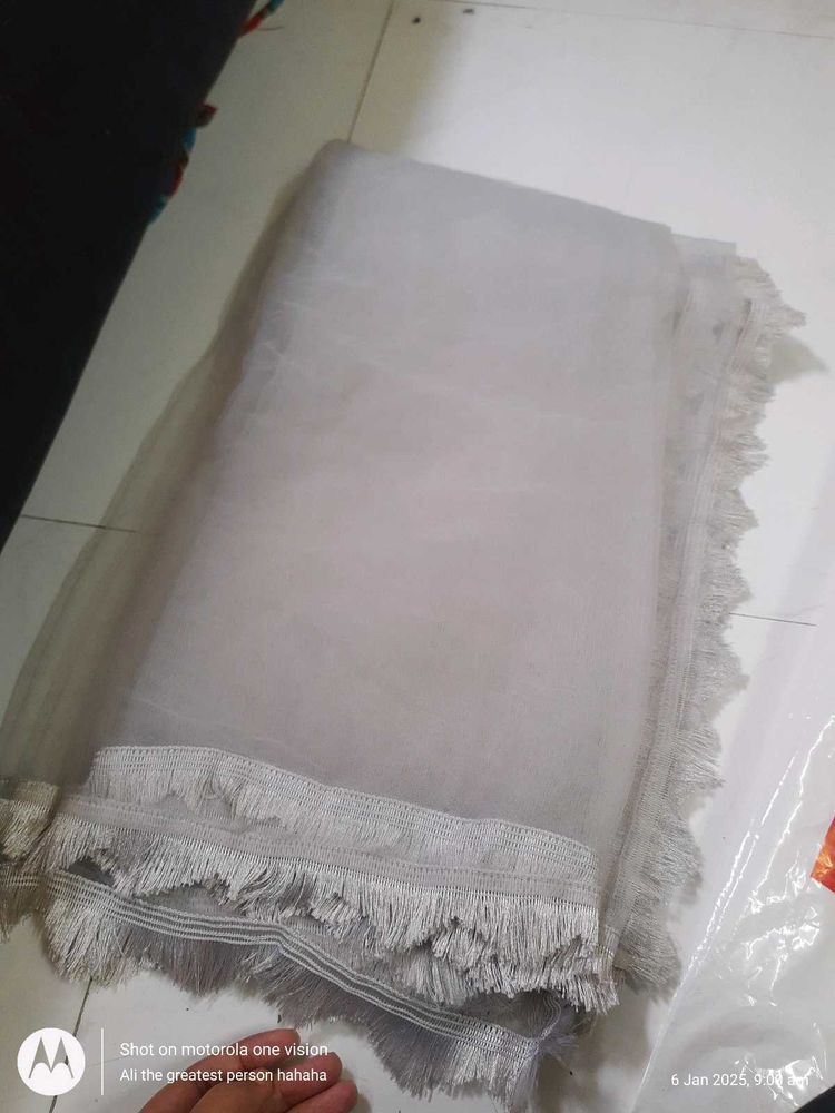 Grey Net Dupatta