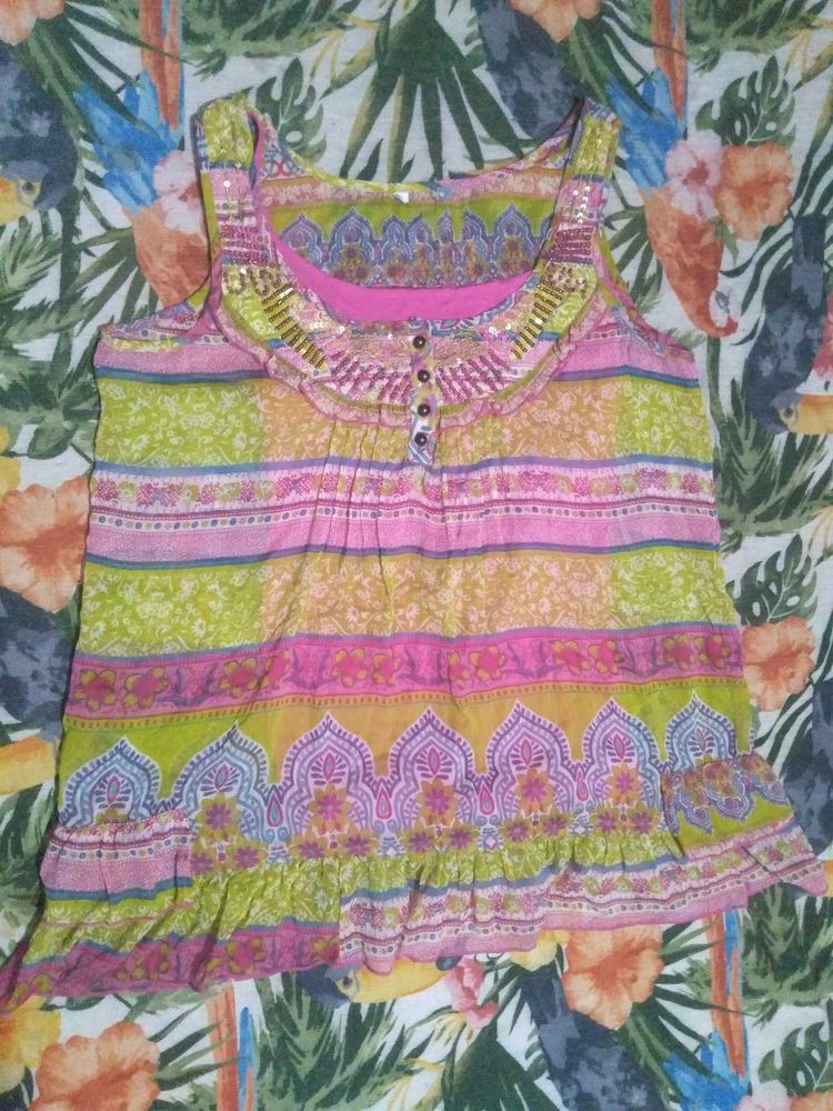 Colorful Sleeveless Top
