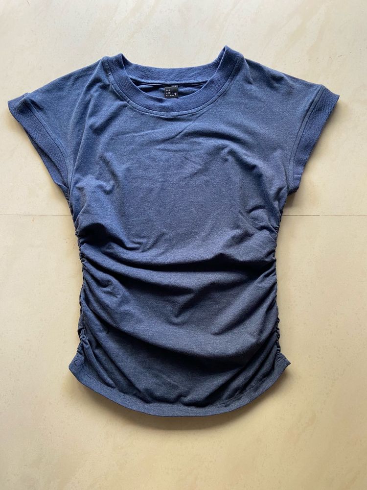 THE LABEL LIFE Blue Ruched T-Shirt