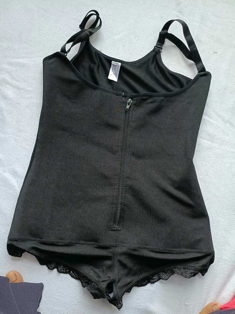 Black Shapewear Bodysuit with Zipper