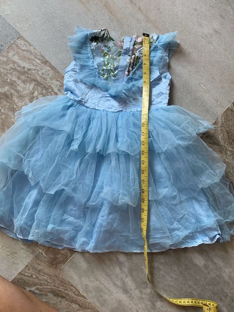 Baby Blue Ruffle Tulle Gown