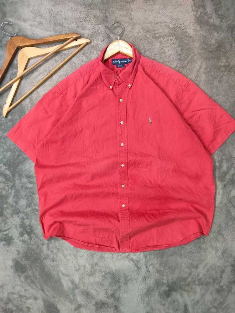 Ralph Lauren Mens Coral Button Down Shirt