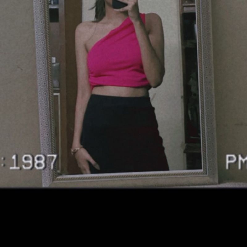 Ruching One-Shoulder Top