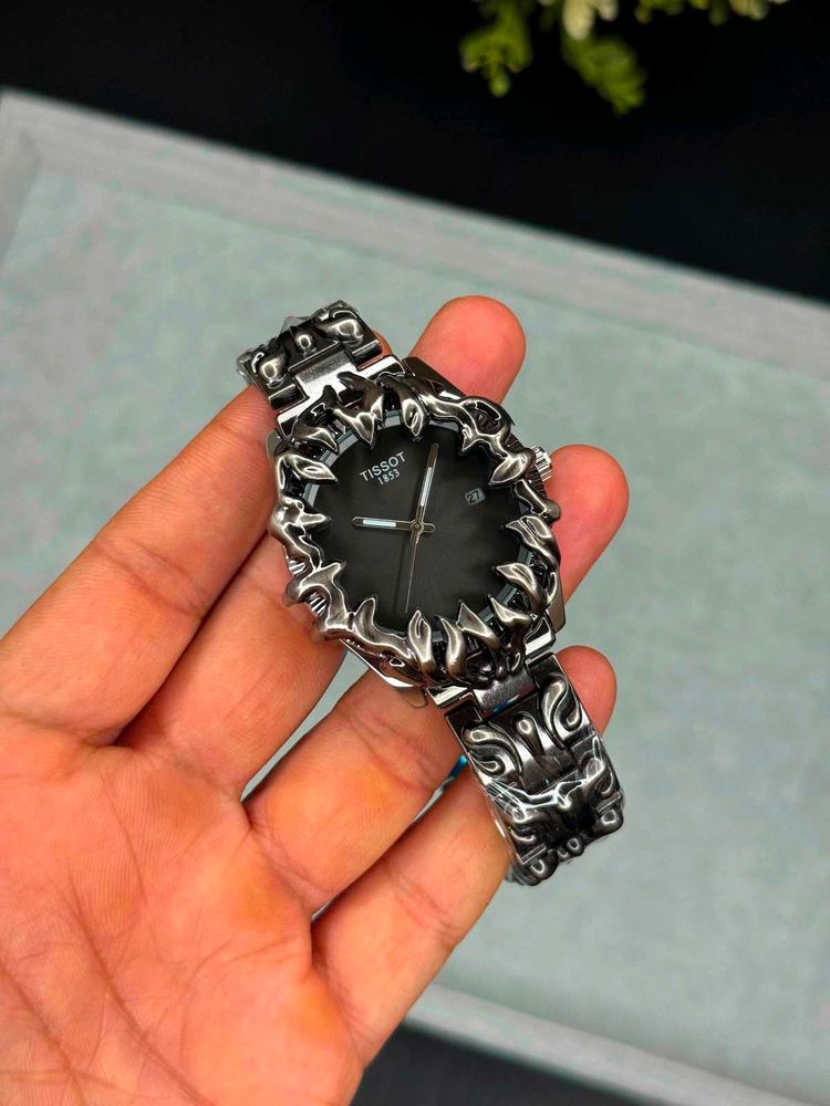 Tissot Black Dial Watch with Unique Design
