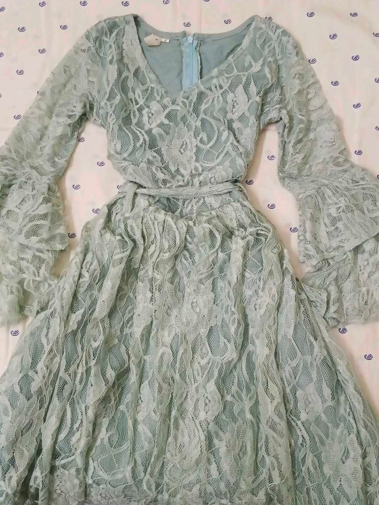 whimsical boho flutter sleve dress