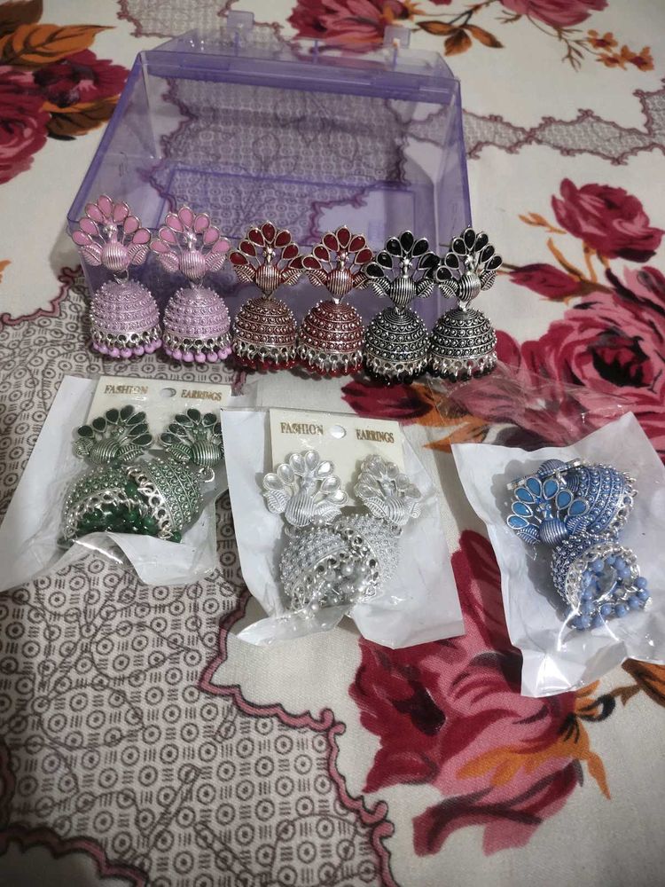 Jhumka Earrings Set of 6