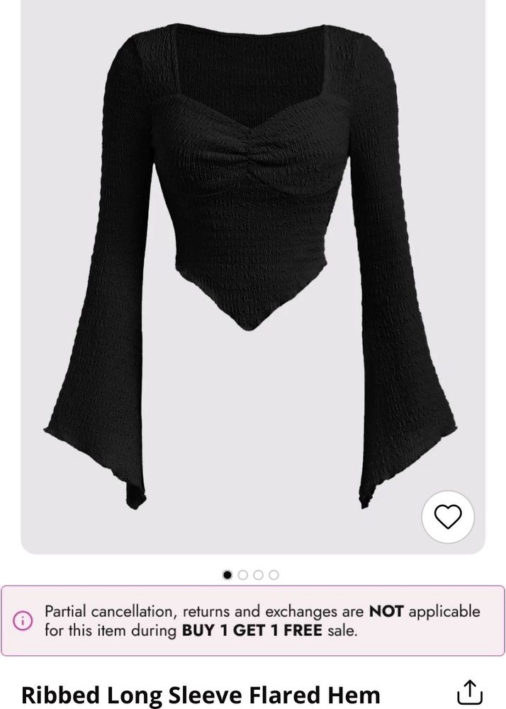 Littlebox Chic Black Textured Long Sleeve Top