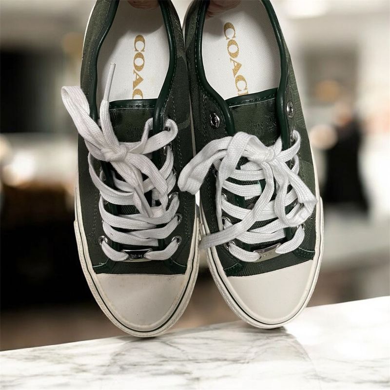 Coach Green Canvas Sneakers