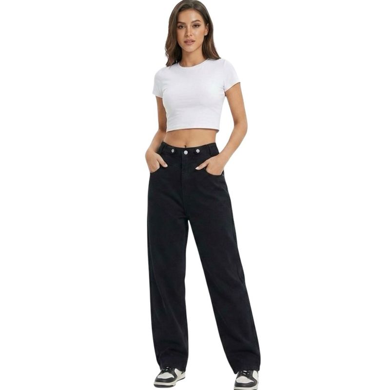 Classic Black Wide Leg Jeans for Women