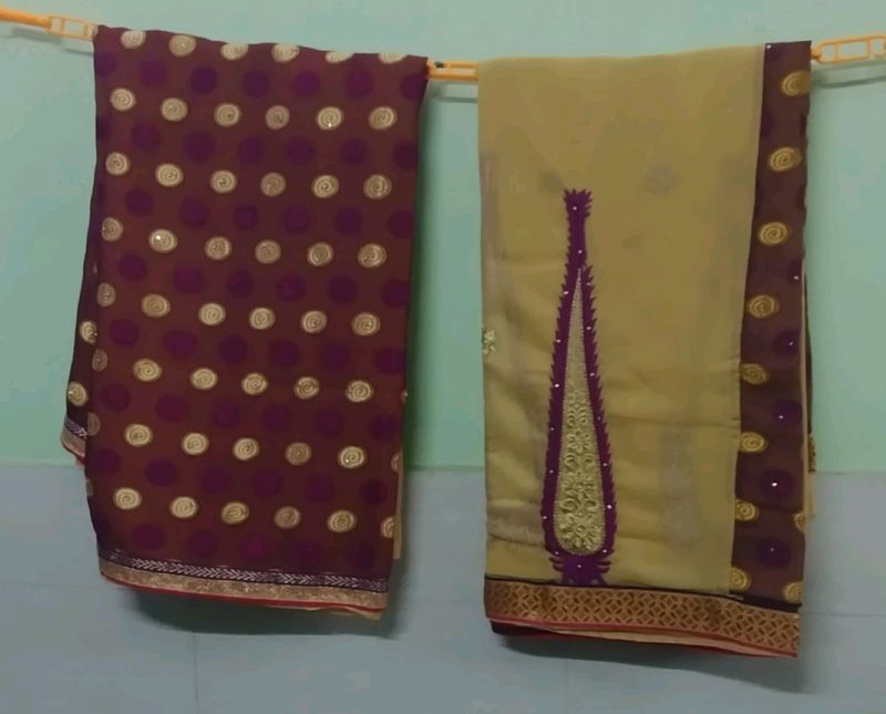 Two Saree Combo Lehenga Type 😍