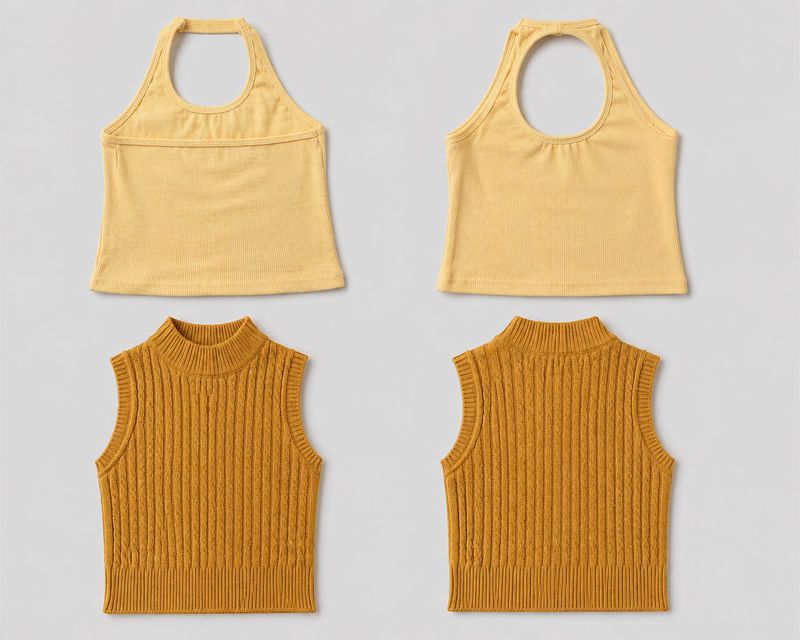 Yellow Ribbed Tank Tops (set of 2)