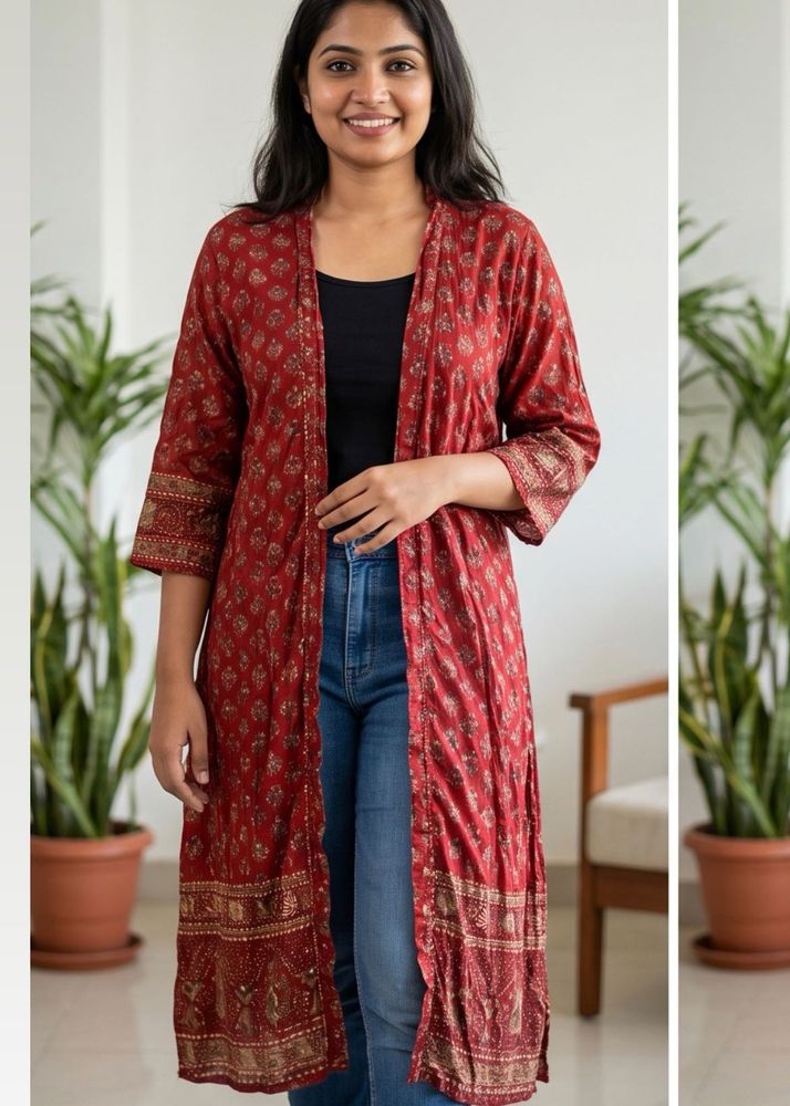 Women's Ethnic Long Kimono Shrug