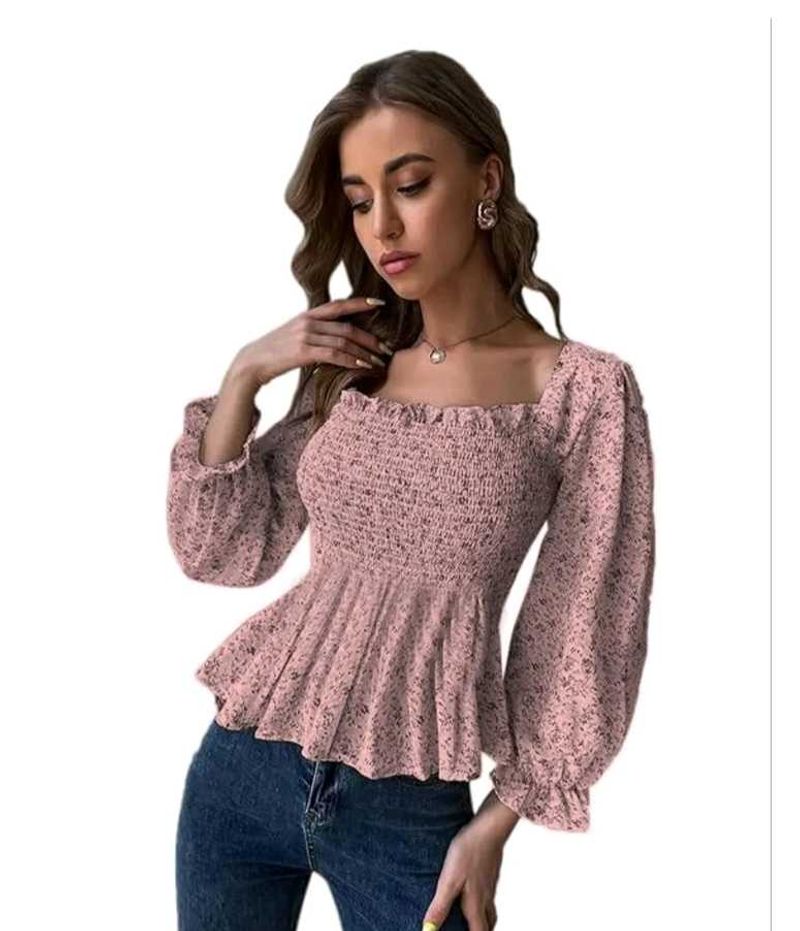🌸 Floral Smocked Peplum Top for Sale 🌸