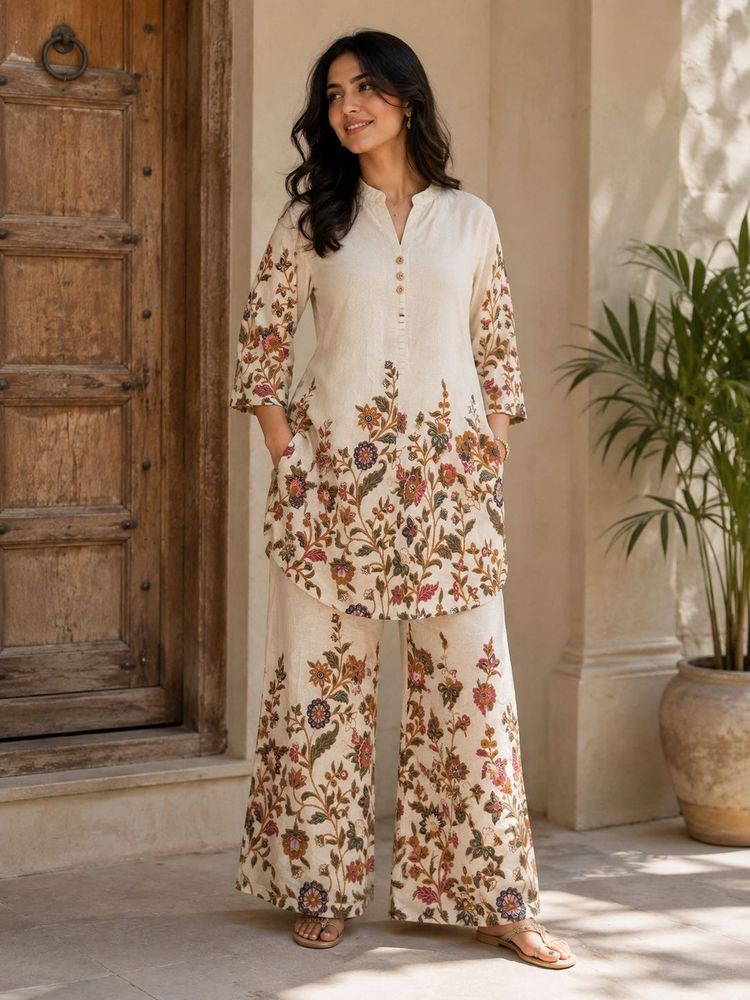 Floral Print Kurta Set