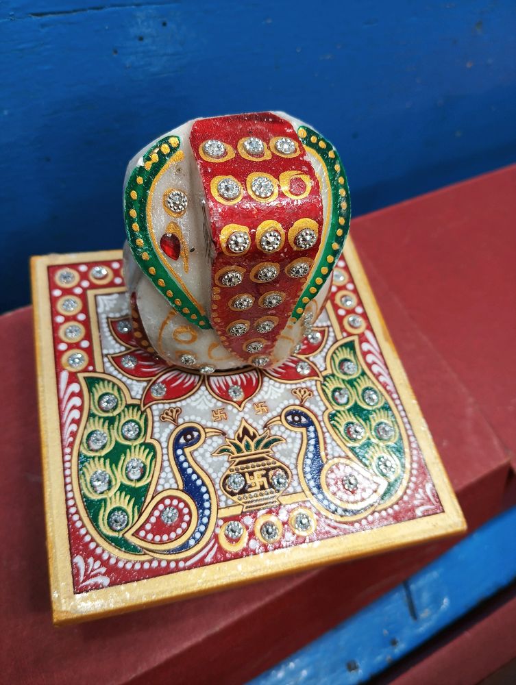 White Marble Ganesh Ji with  Idol (2.5” Gan