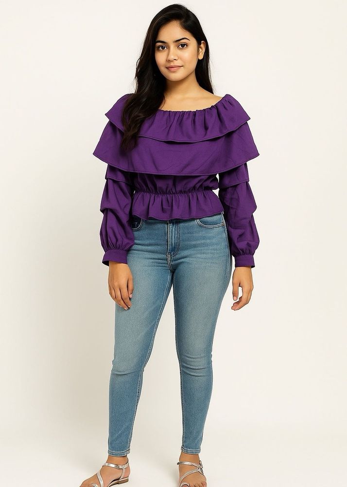Purple Ruffle Top