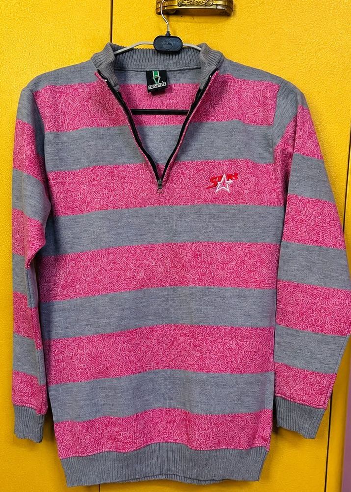 Unisex Brand new Striped Quarter Zip Sweater