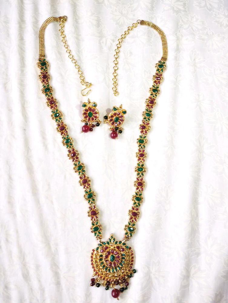 1gm  Gold plated Jadau Kundan Set