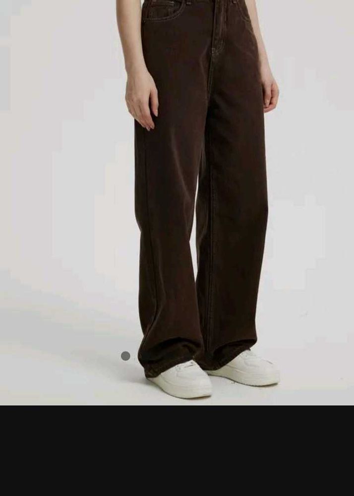 Brown Wide Leg Jeans