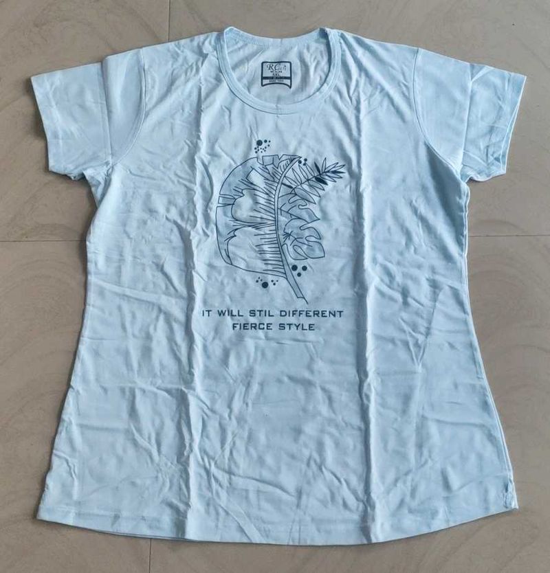 Printed Light Blue T-Shirt