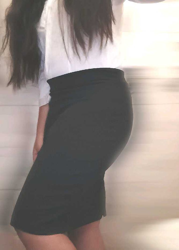 Black Pencil Skirt Knee Length For Girls