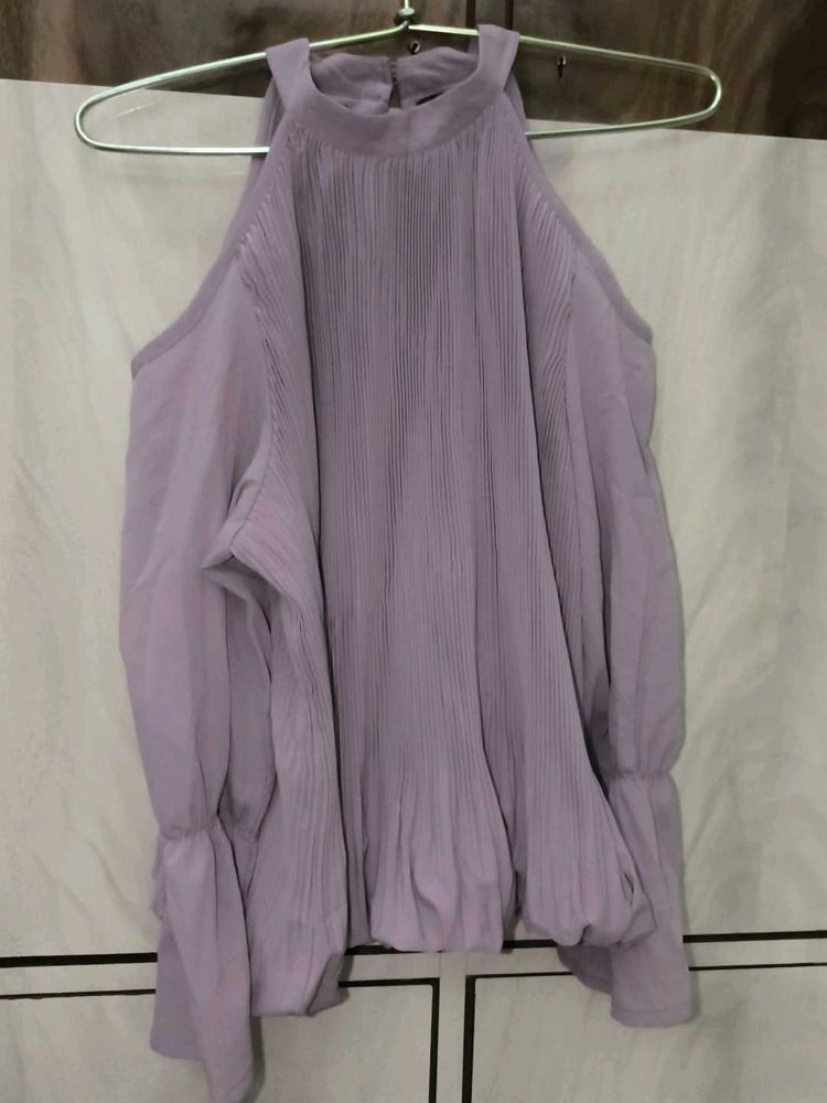 Lavender Cold Shoulder Top