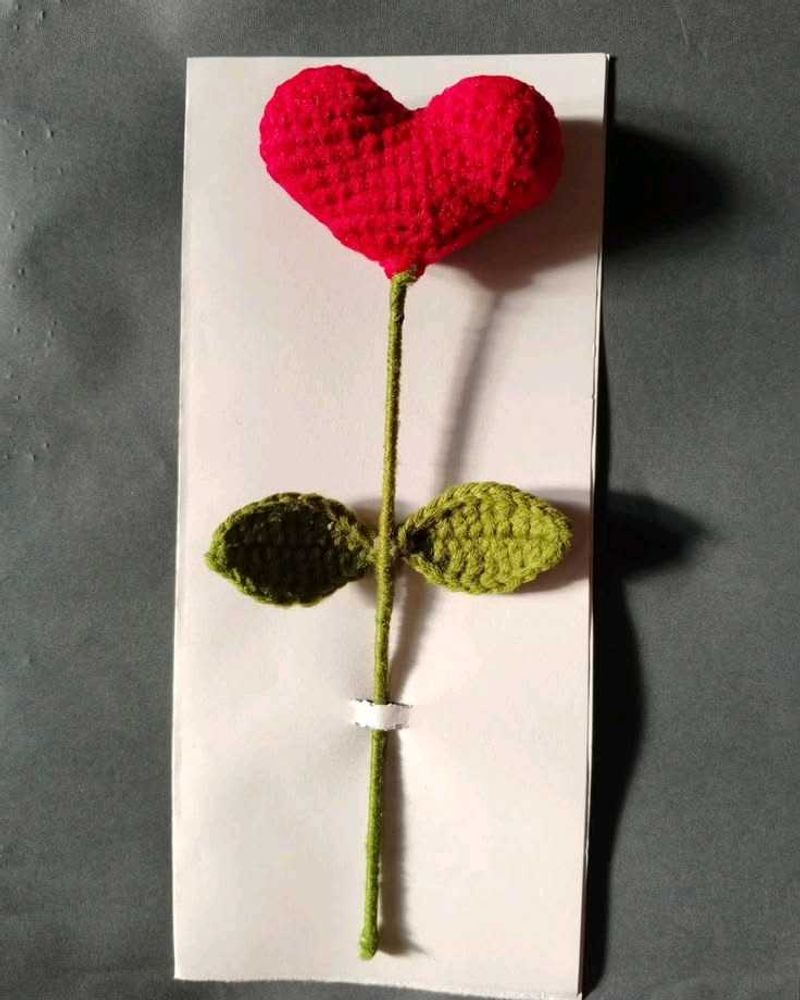 Handmade Crochet Heart Rose
