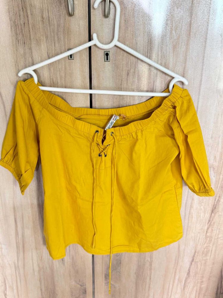 Yellow Off-Shoulder Top