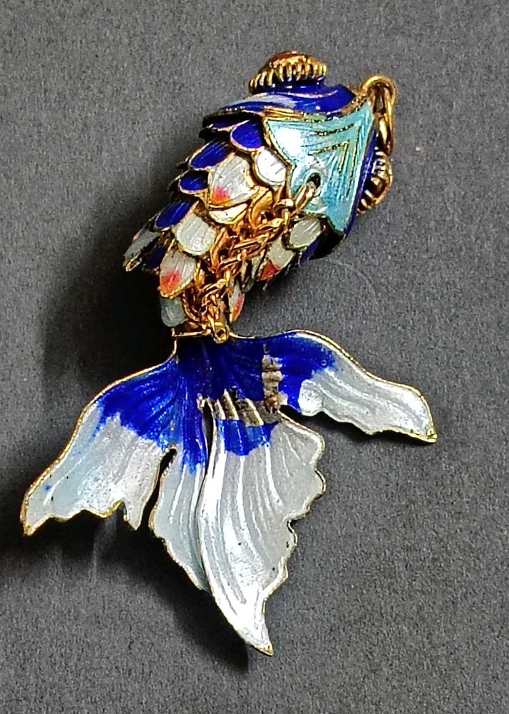 Vintage Enamel Koi Fish Pendent